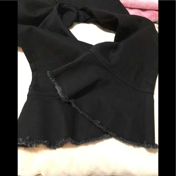 Topshop Moto Dree Cropped Kick Flare Black Jeans F. - Picture 10 of 16